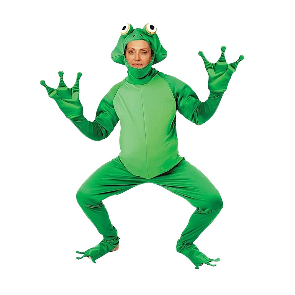 Unbranded Frog Costume XL Mens Green Jumpsuit Hooded Animal Halloween Cosplay